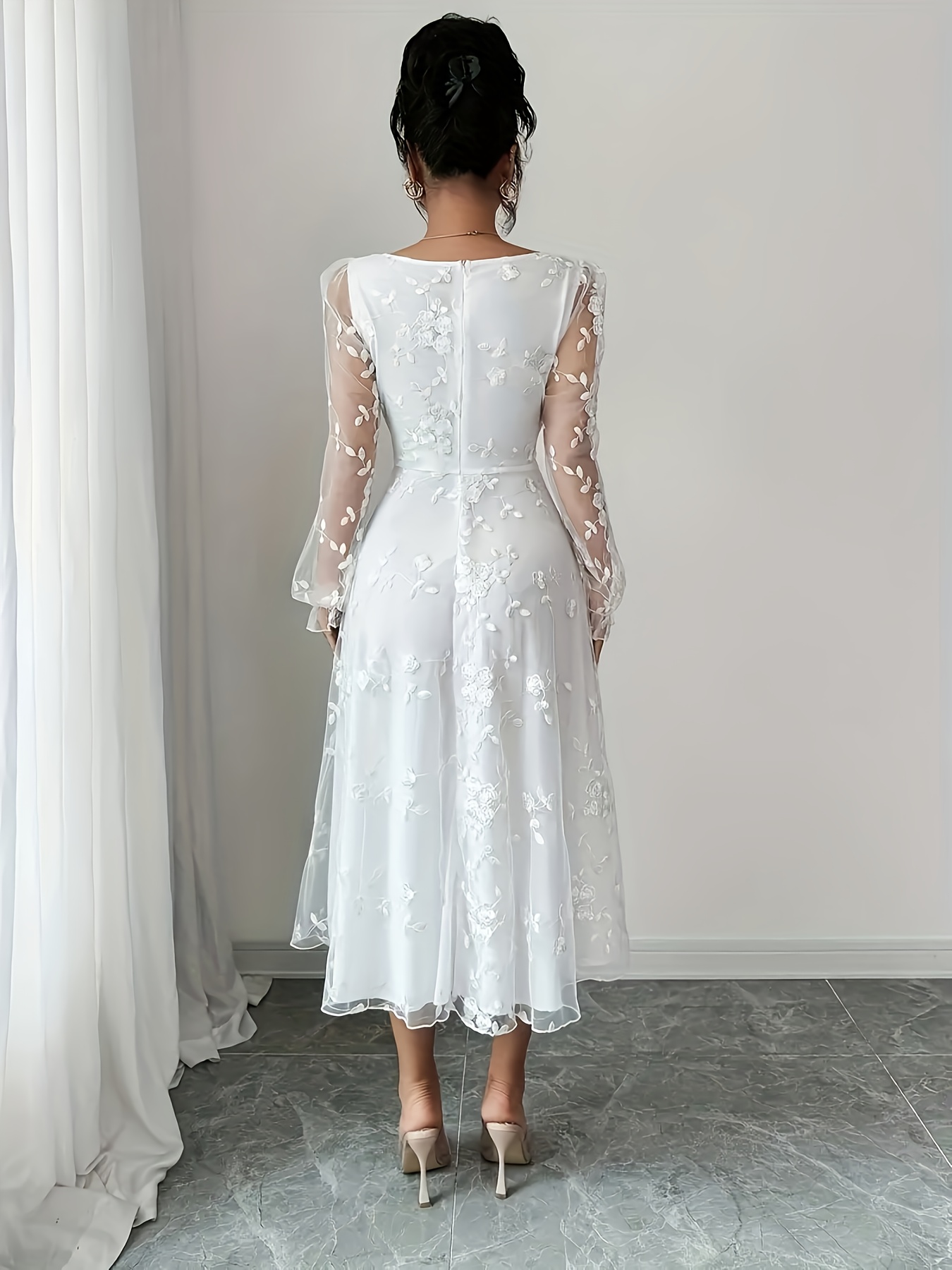 sachin and babi light blue dress Berylove Women Blush Plus Size Maxi Mother Dress Round Neck Chiffon Embroidered  Wedding Party Guest Dress with Sleeves