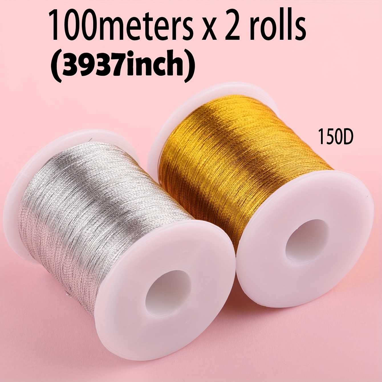 7674inch Craft Threads For Bracelets, Necklaces & - Golden & Silvery Hues Non-twist Braiding Cord (broomstick Weaving Compatible)