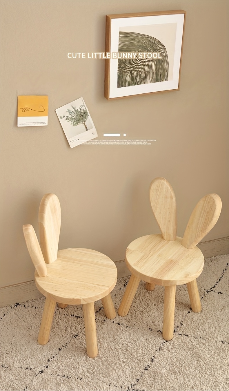 1pc creative rabbit solid wood chair room Temu Morocco