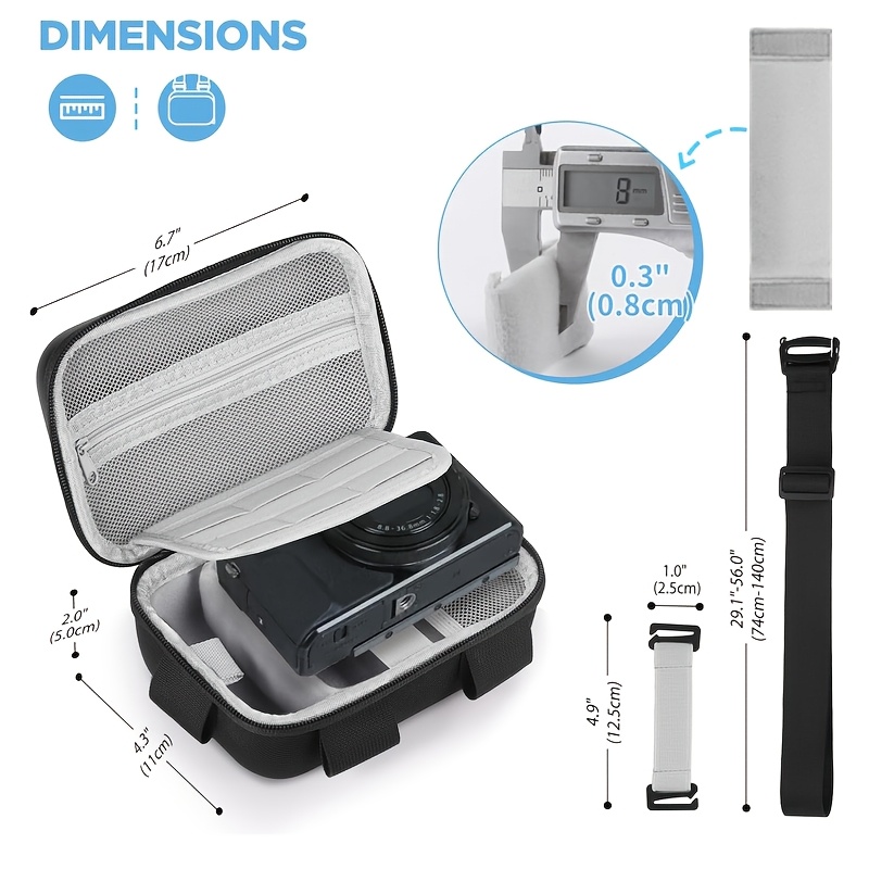 Digital Camera Case with Shockproof Design and 3 Carrying Options