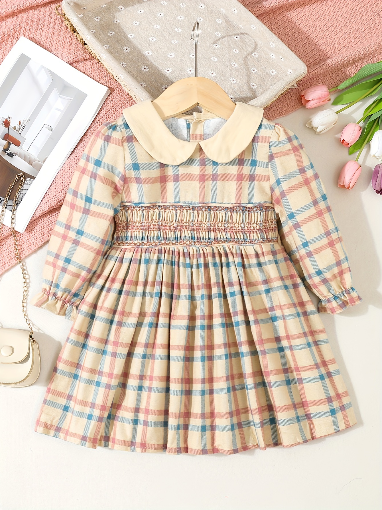 princess polly baby blue dress girls winter 100 cotton woven long sleeved dress