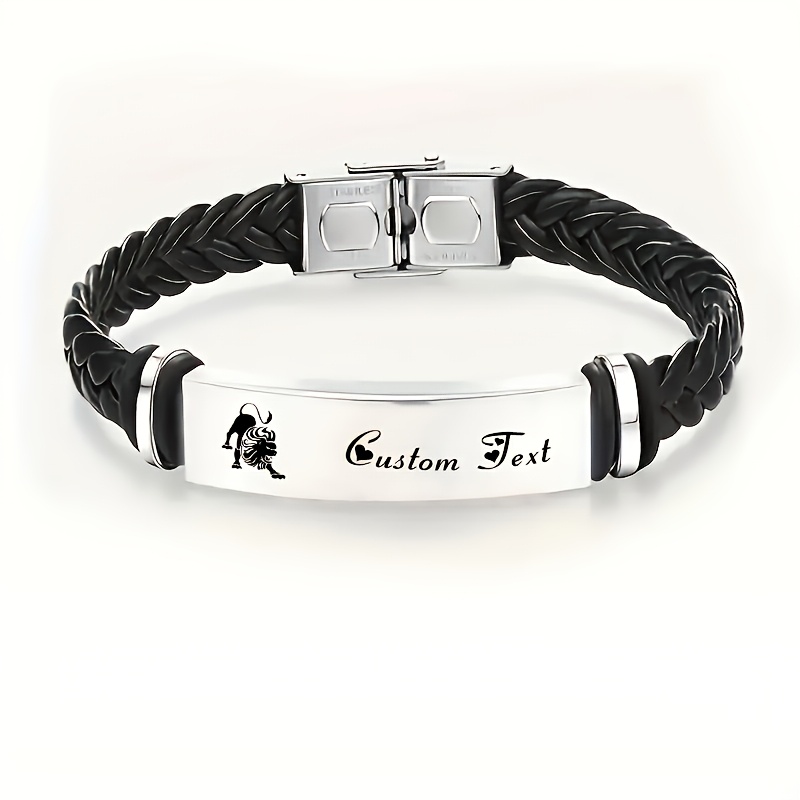 Personalized Zodiac Stainless Steel Braided Bracelet