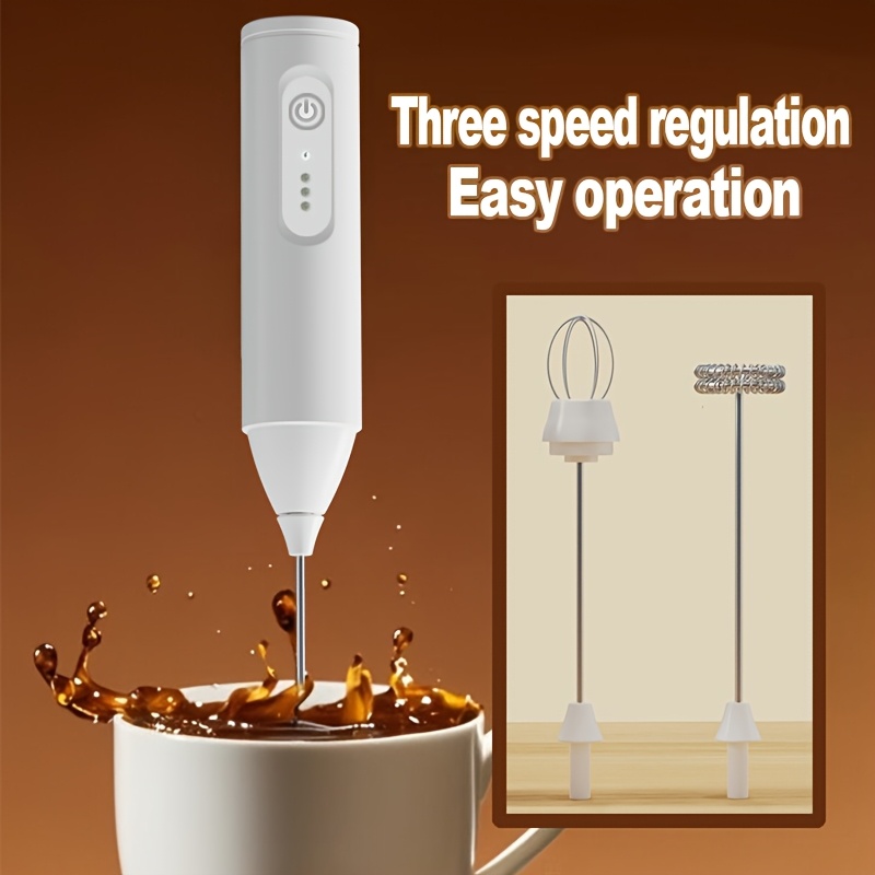 2 in 1 electric milk frother handheld mixer with usb charging   adjustable powerful motor built in egg beater foam maker cordless operation for   cappuccino whisky   appliance with ergonomic handle usb powered compatible with usb   handheld milk frother Product details 6