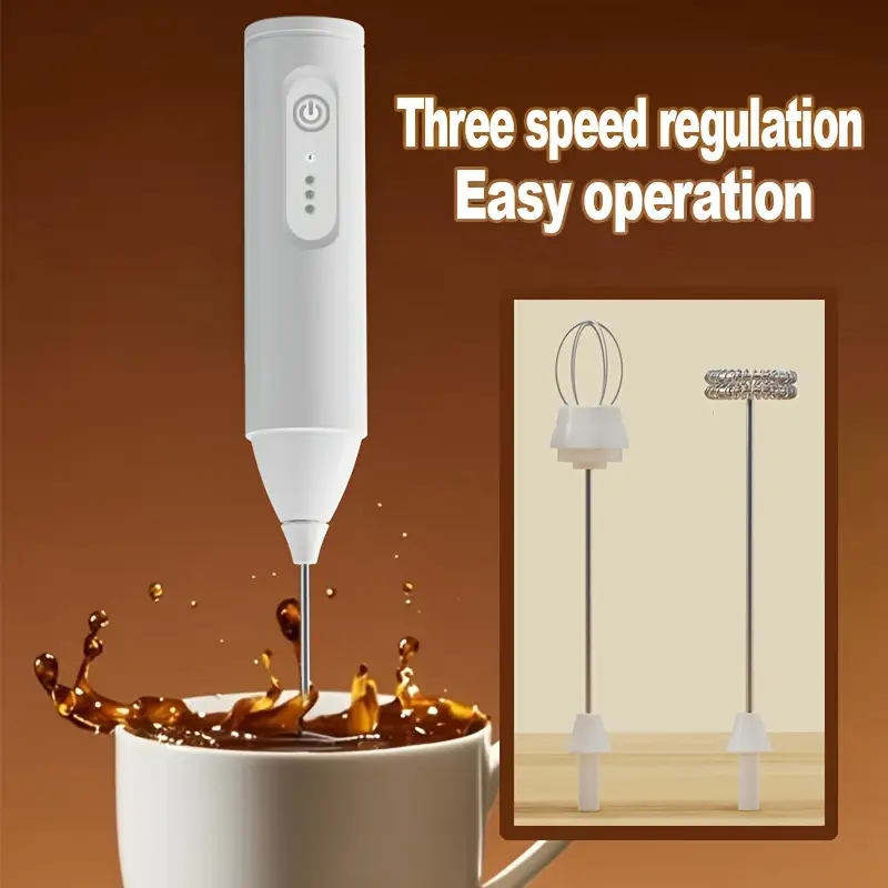 2 in 1 electric milk frother handheld mixer with usb charging adjustable powerful motor built in egg beater foam maker cordless operation for cappuccino whisky appliance with ergonomic handle usb powered compatible with usb handheld milk frother Product details 6