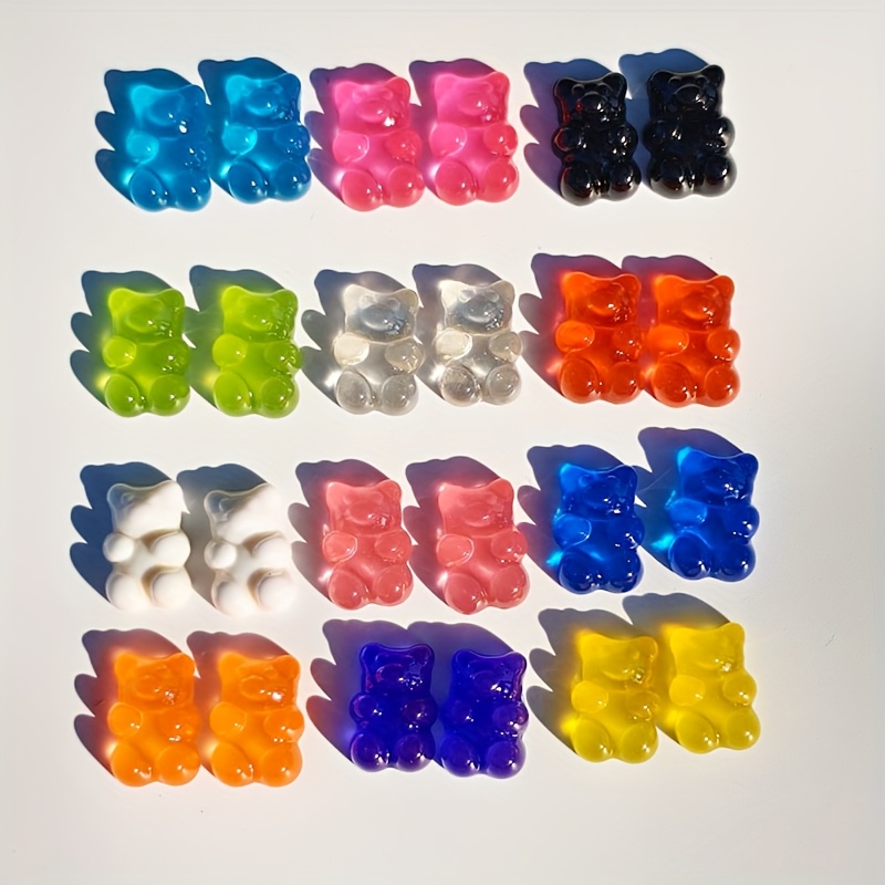12/24pcs Set Cute Jelly Bear Shoe Decoration Charms for Clog, Shoes Deco Additions for Women And Man Sandals Decoration
