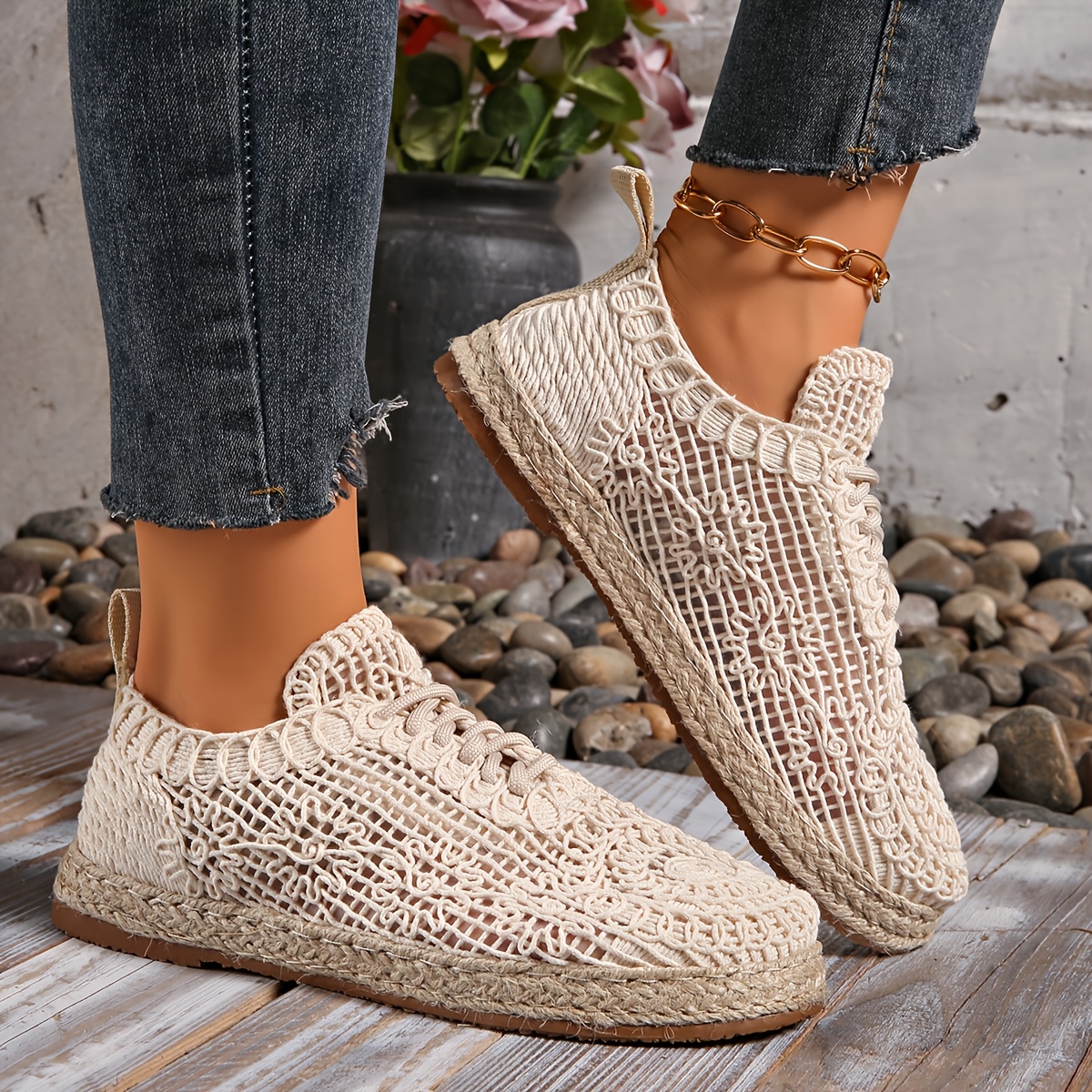 Image of 2026 Fashion And Leisure Hemp Soled Shoes For Men And Women, Straw Woven Shoes For , Breathable Lazy Shoes, Women Shoes