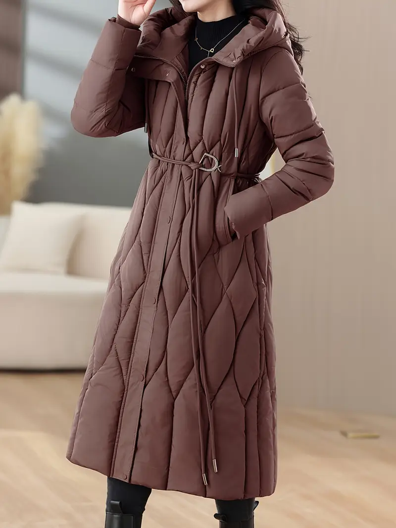 women's plus size winter dress coats Women's Plus Size Detachable Hood Notch Lapel Double Breasted Winter Midi Trench Coats with Pocket