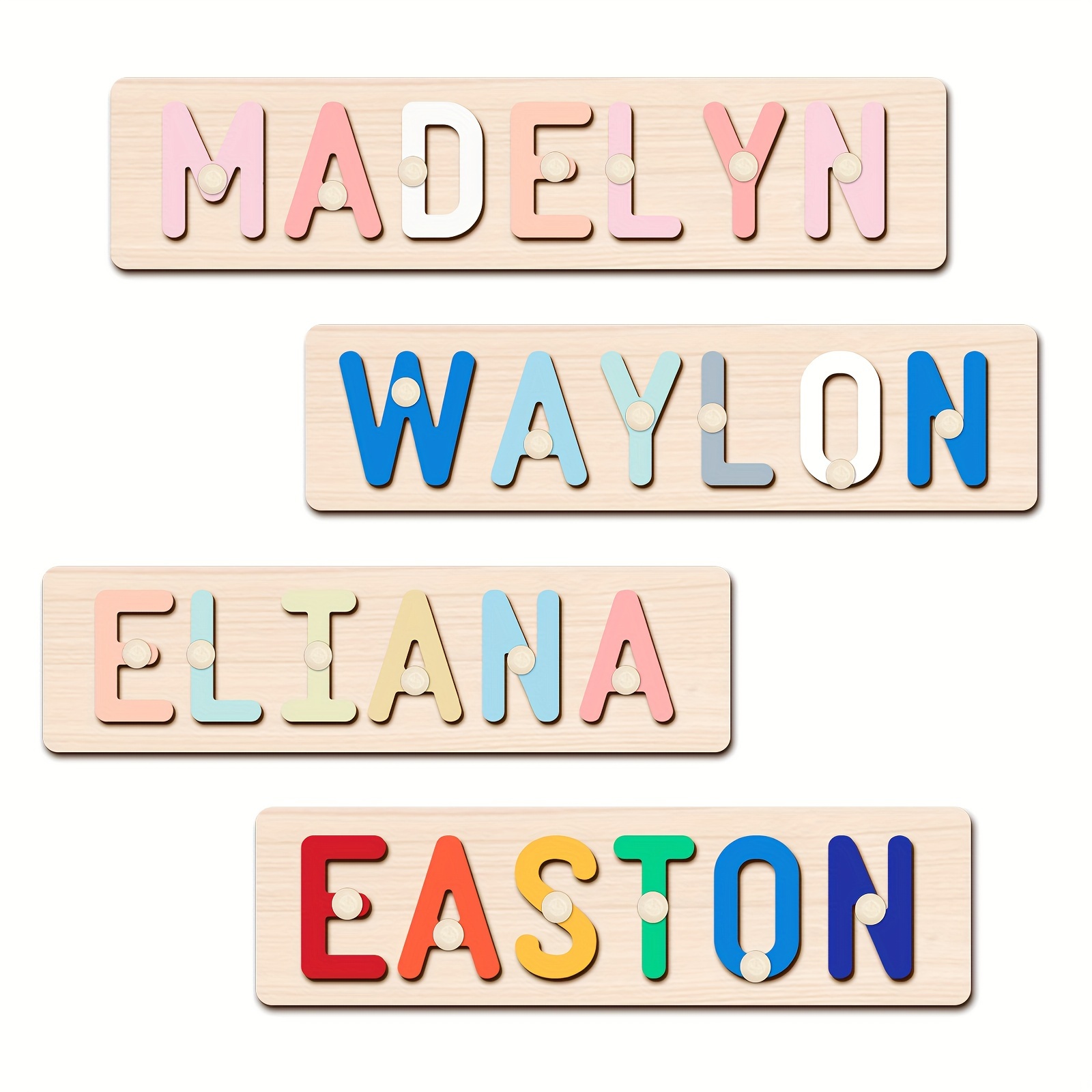 Personalized Wooden Name Puzzle for Kids, Interactive Alphabet Toy