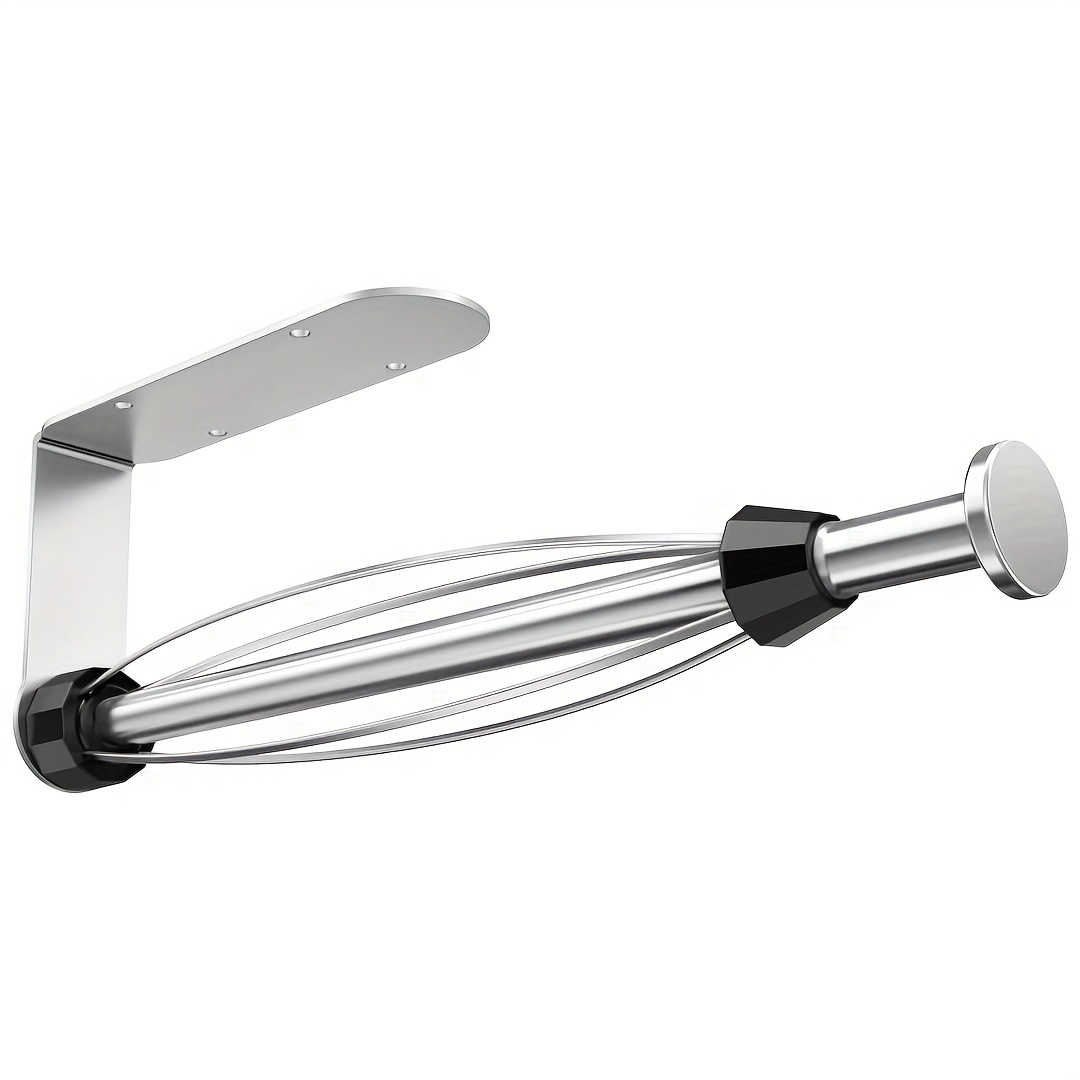 Image of A Single-handed Paper Towel Holder Made Of 304 Stainless Steel, Designed For Wall Mounting With A Feature, Installed With Adhesive Or Screws, Ideal For Use In Kitchens, Bathrooms, And Rvs