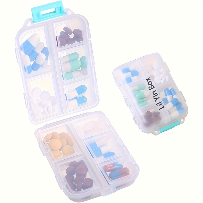 Travel Pill Organizer, 10-Compartment Compact Case