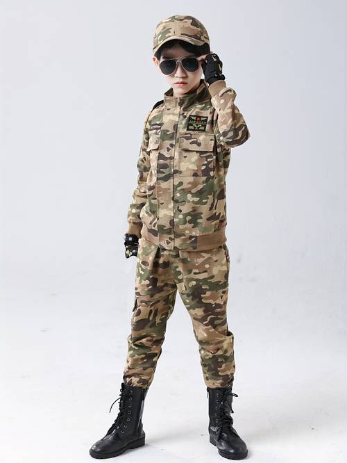 boys camouflage outfit set autumn desert camo jacket and pants fashionable clothing set outdoor