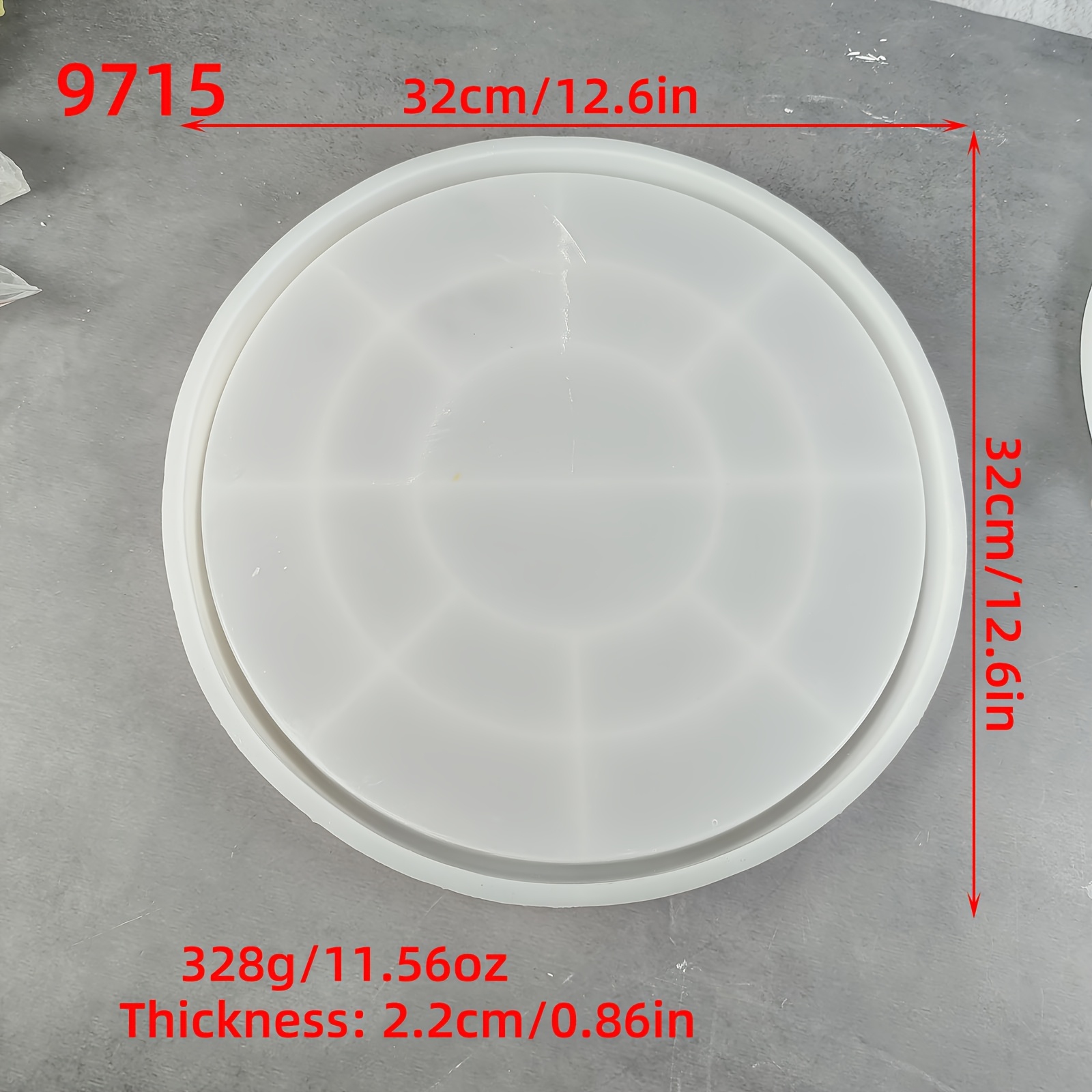 Image of Large Round Silicone Mold Tray For Resin And Plaster Diy Crafts