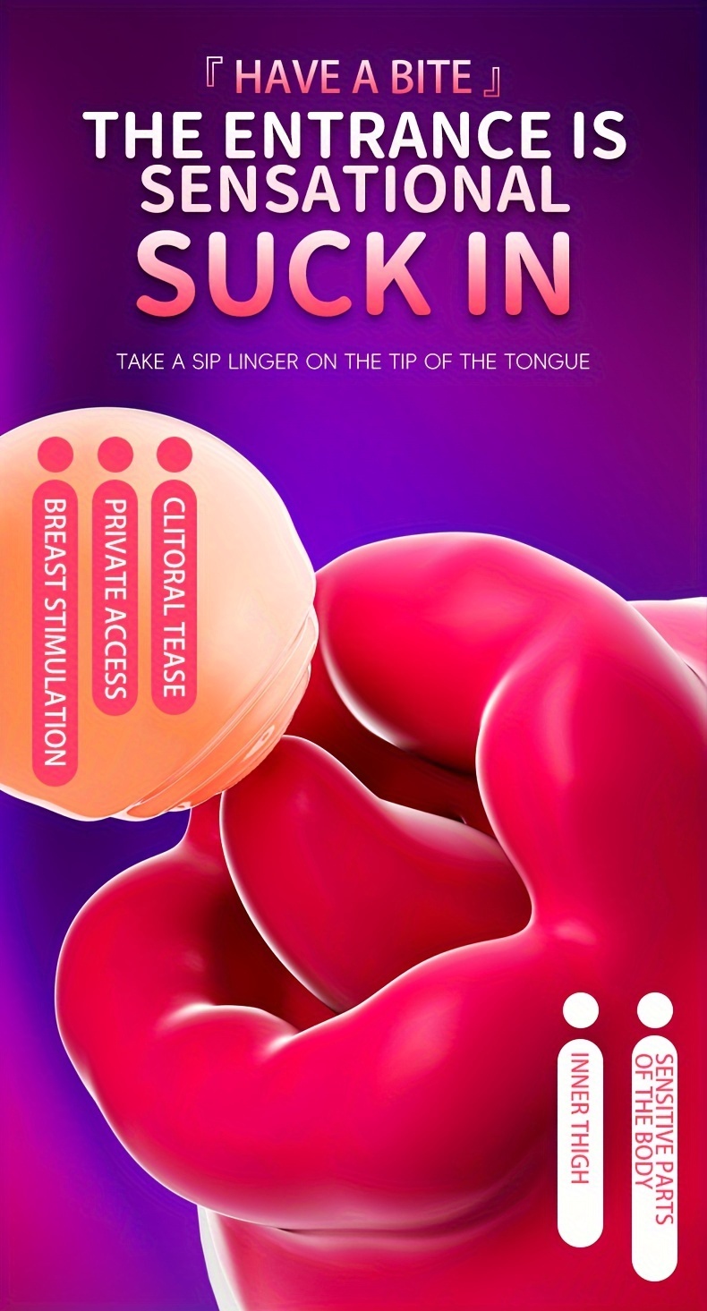 1Pc Mouth Licking Sucker for Couples Sex Life, Female Tongue Licking and Suction Vibrator, 3 Suction Vibrators, 5 Vibration Methods, Nipple Type Toy Clitoral Vibrator, Sex Toy Type Stimulator Nipple Type Toy G-Spot Vibrator, Female Adult Sex Toys