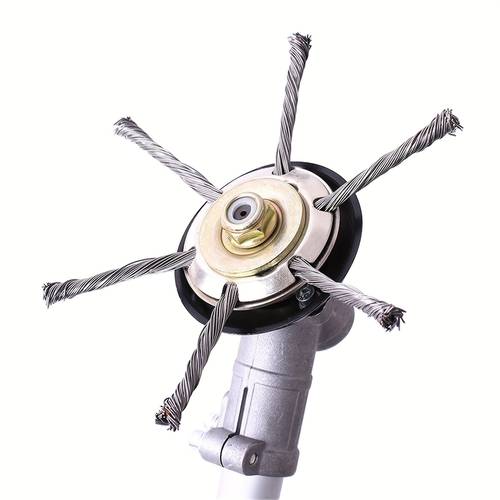 grass petrol strimmer head indestructible garden lawn mower strimmer wire brush head with knotted wire 24 5mm for brush cutter attachment replacement tool