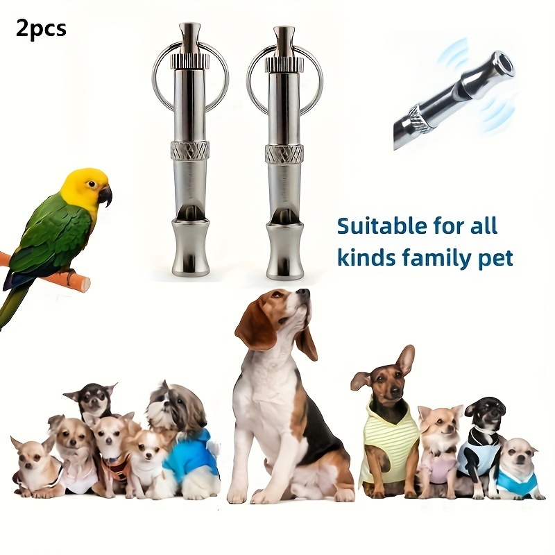 

2pcs Stainless Steel Dog Training Whistles, Adjustable Pitch Ultrasonic Sound Whistle For Pet Command Referee, Outdoor Rescue, With Keychain For Easy Carry - Stops Barking, Suitable For All Pets