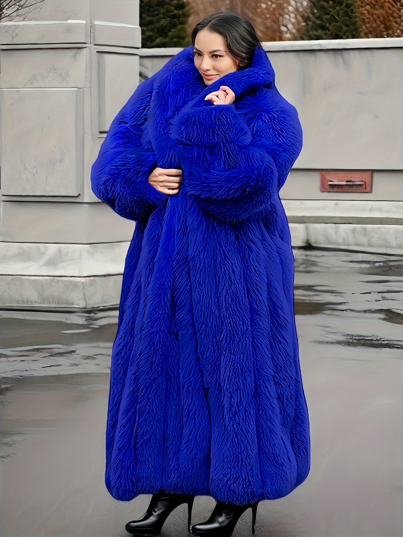 plus size plus size womens plus size long rabbit coat - Temu Germany