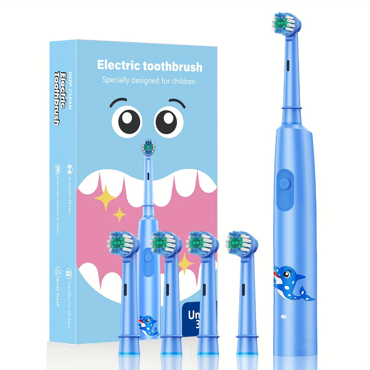 Image of Electric Toothbrush With 3 Cleaning , Automatic Deep Clean Rechargeable Soft Bristle Toothbrush For Kids And Adults, Unisex Dental Tool