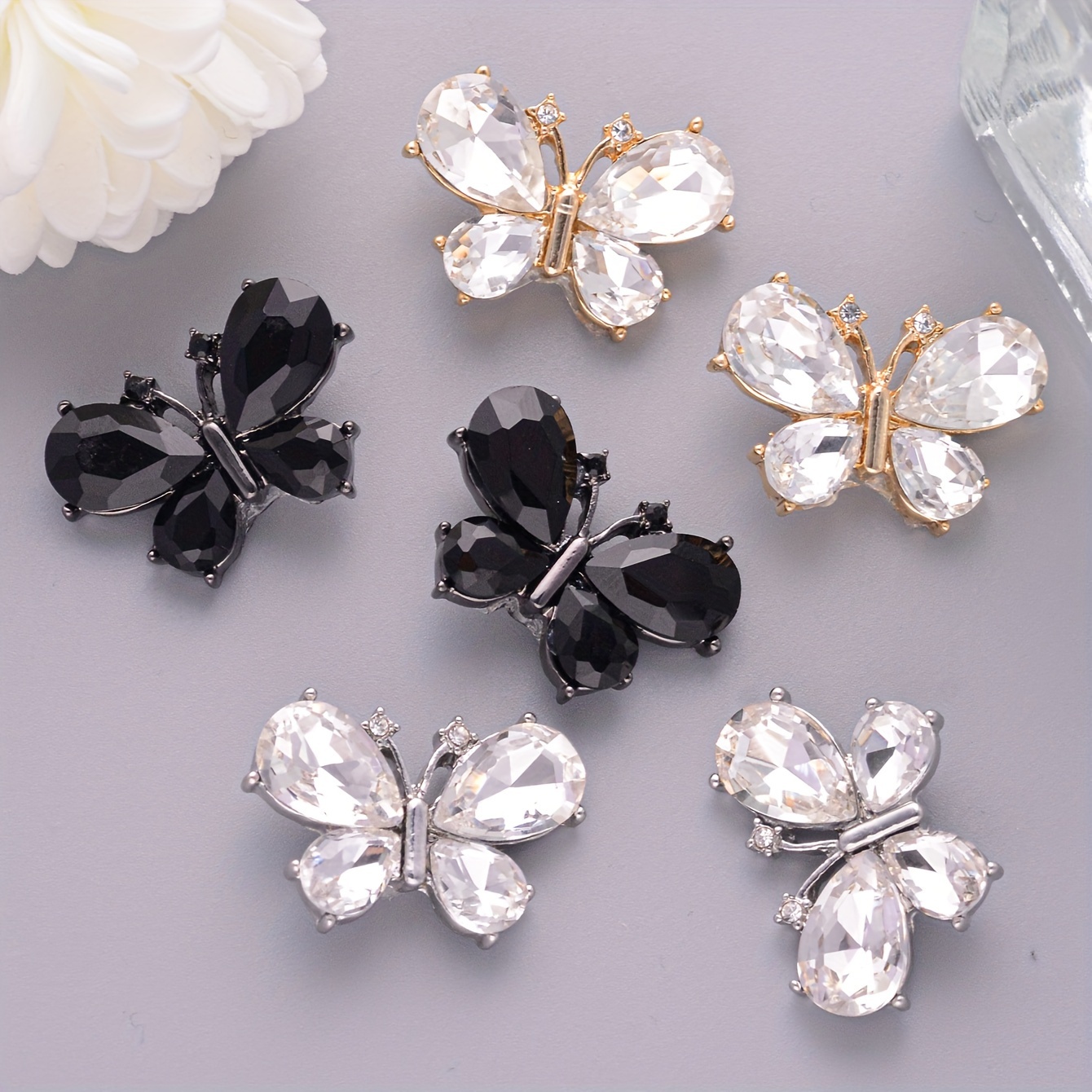 4pcs cute   crystal buttons alloy   diy fashion accessories on shirts sweaters suits coats details 0