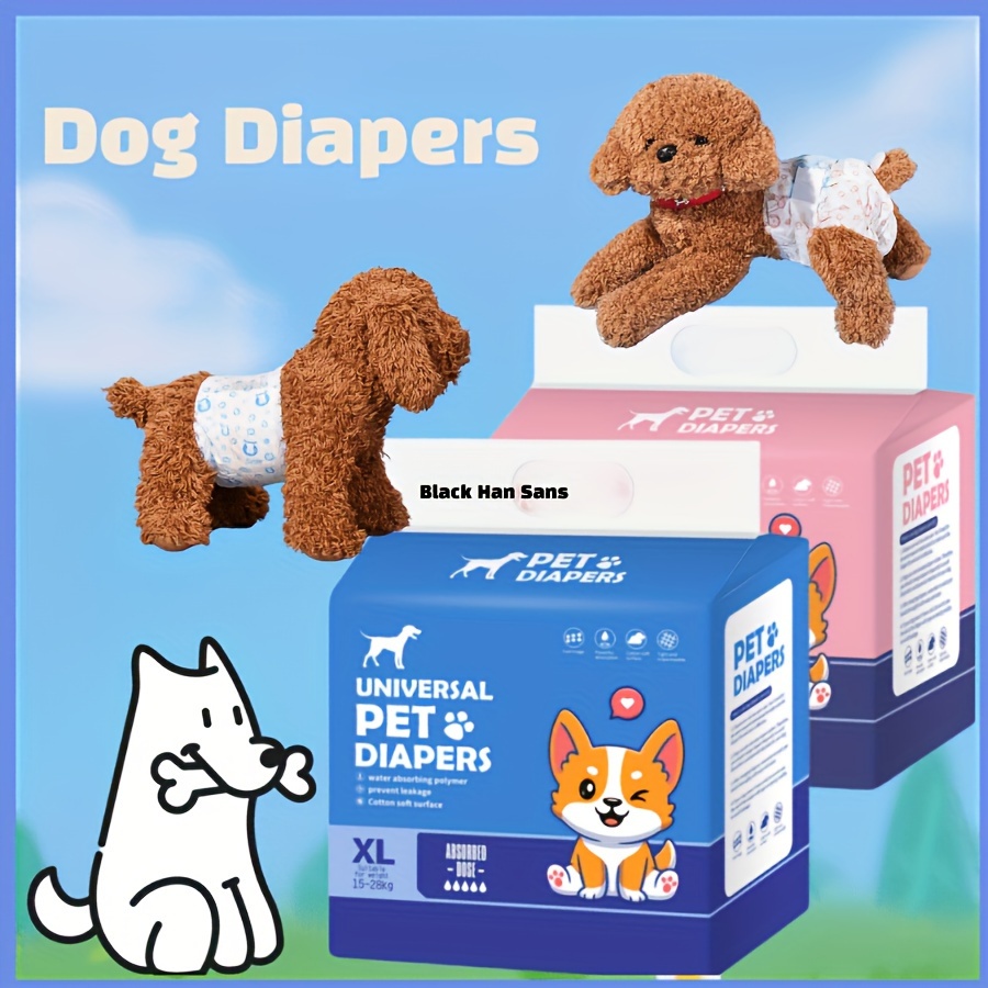 

10/12pcs Disposable Dog Diapers, Leakproof, Breathable, And Deodorizing Pet Care For Male And Female Dogs