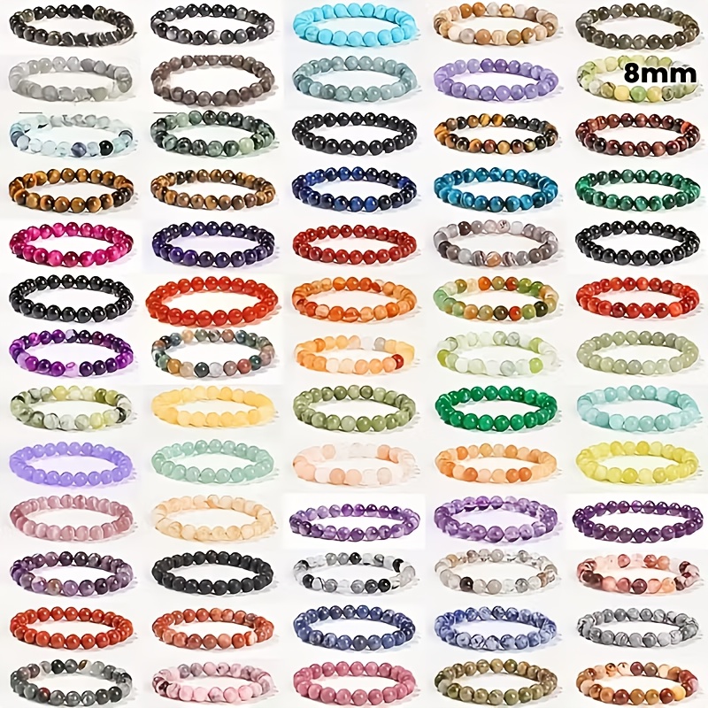 Set Of 14 Handcrafted Bracelets Featuring Natural Stones 's Eye And Eye, With Vibrant Cracked Beads And Crystal Turquoise , Ideal For Men And Women. A Great Addition To Any Bracelet Collection
