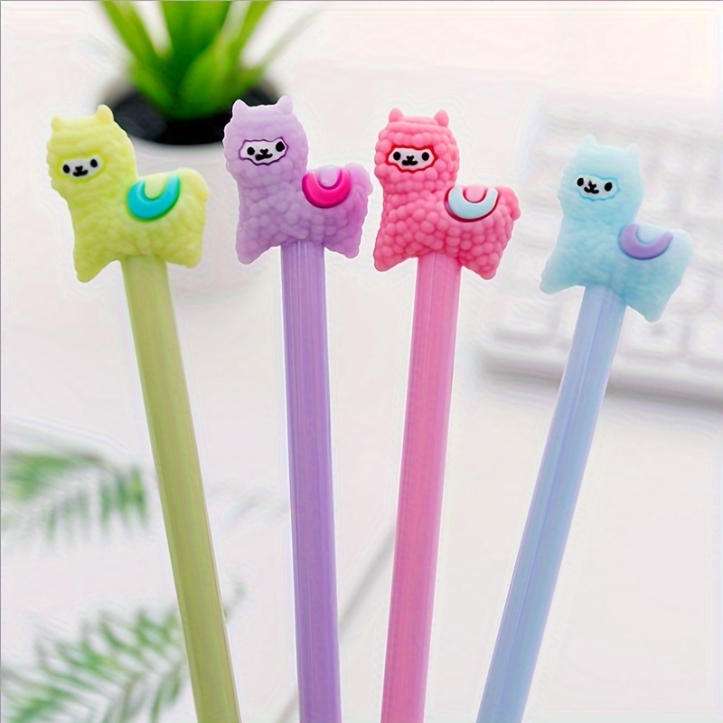 

Llama Pencil Set: 4 Pencils With Cute Llama Heads, Suitable 14 And Up, Plastic Material