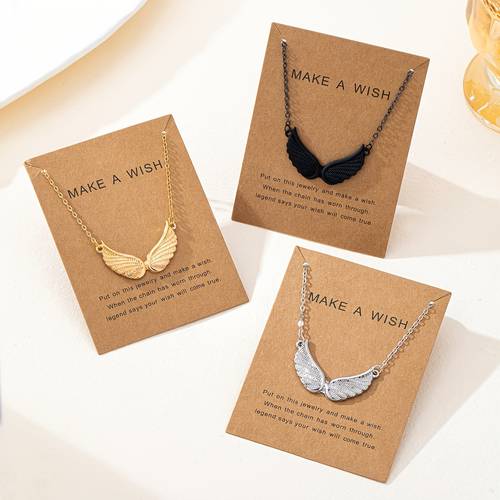 a stylish and minimalist angel feather necklace