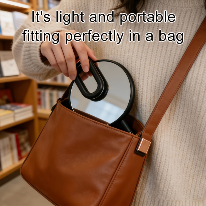 Folding Handle Mirror with 1X/10X Magnification