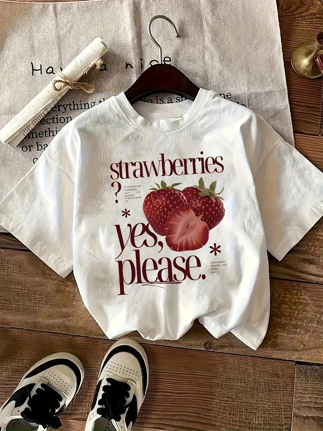 strawberry shirt sold on Temu United States