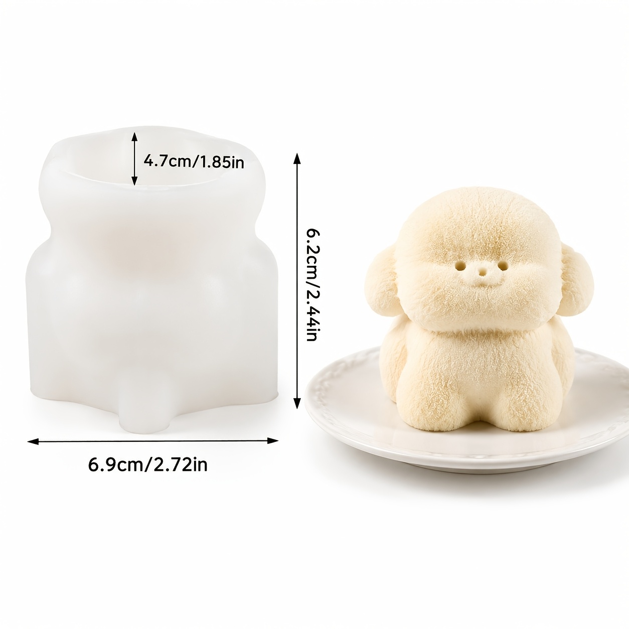 TEMU Molde de silicona para mousse con forma de cachorro lindo, para hacer gelatina de animales, chocolate, de hielo y mousse, molde reutilizable