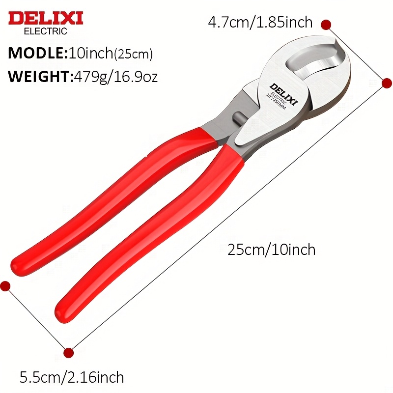 TEMU Coupe-câble, Compact à Haute Poussoir, Acier Forgé, Idéal pour Couper les Câbles en Aluminium et Cuivre-image-17594013759636