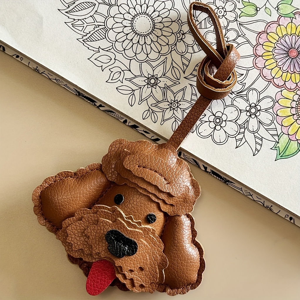 E-shop 1 Niedlicher Teddy-Hund Anhänger, PU-Leder Material, als Taschenanhänger, Schlüsselanhänger Accessoire, Ideales Geschenk für Frauen