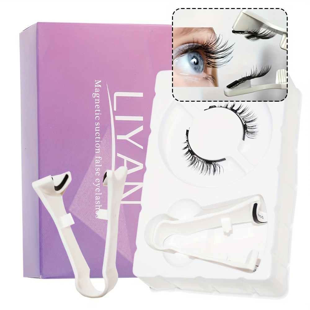 

Easy-to-use Magnetic False Eyelashes Kit - 3d Thick, Reusable Lashes With Clip Set For Beginners, C-, Mixed Styles (6.5-10mm)