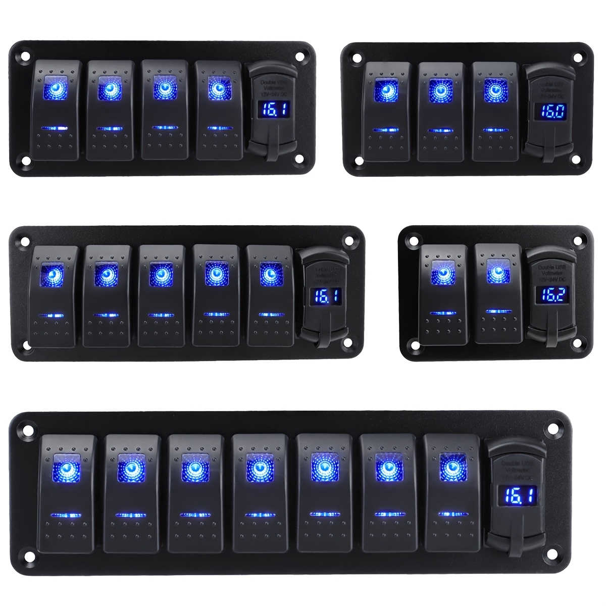 thumbnail image 2 of Blue Laser LED Rocker Switch – 5 Pin, 20A 12V, On/Off For Side Lights By Stark (2-Year Warranty) 2 of 2