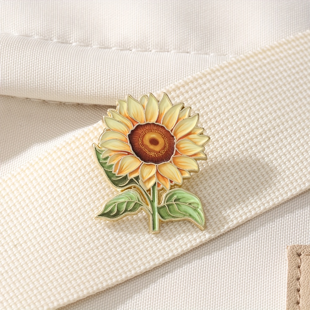 Fashionable Enamel Pin Featuring A Sunflower, Perfect As A Decorative Brooch, Lapel Badge, Or Jewelry Gift
