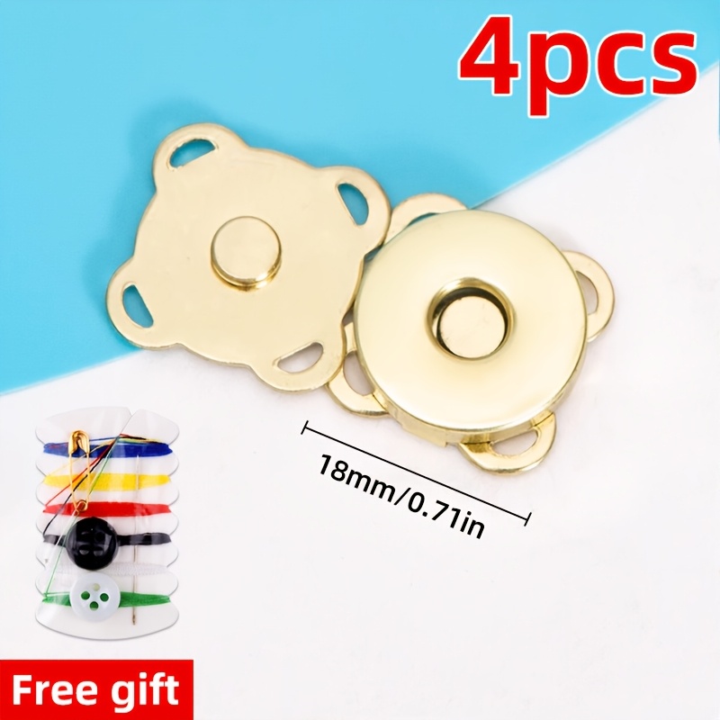 TEMU 4pcs Fermoirs Magnétiques à Bouton-Pression pour Portefeuille, Fermeture Magnétique pour Sac à Main, Boutons Magnétiques à Couture à Couture,