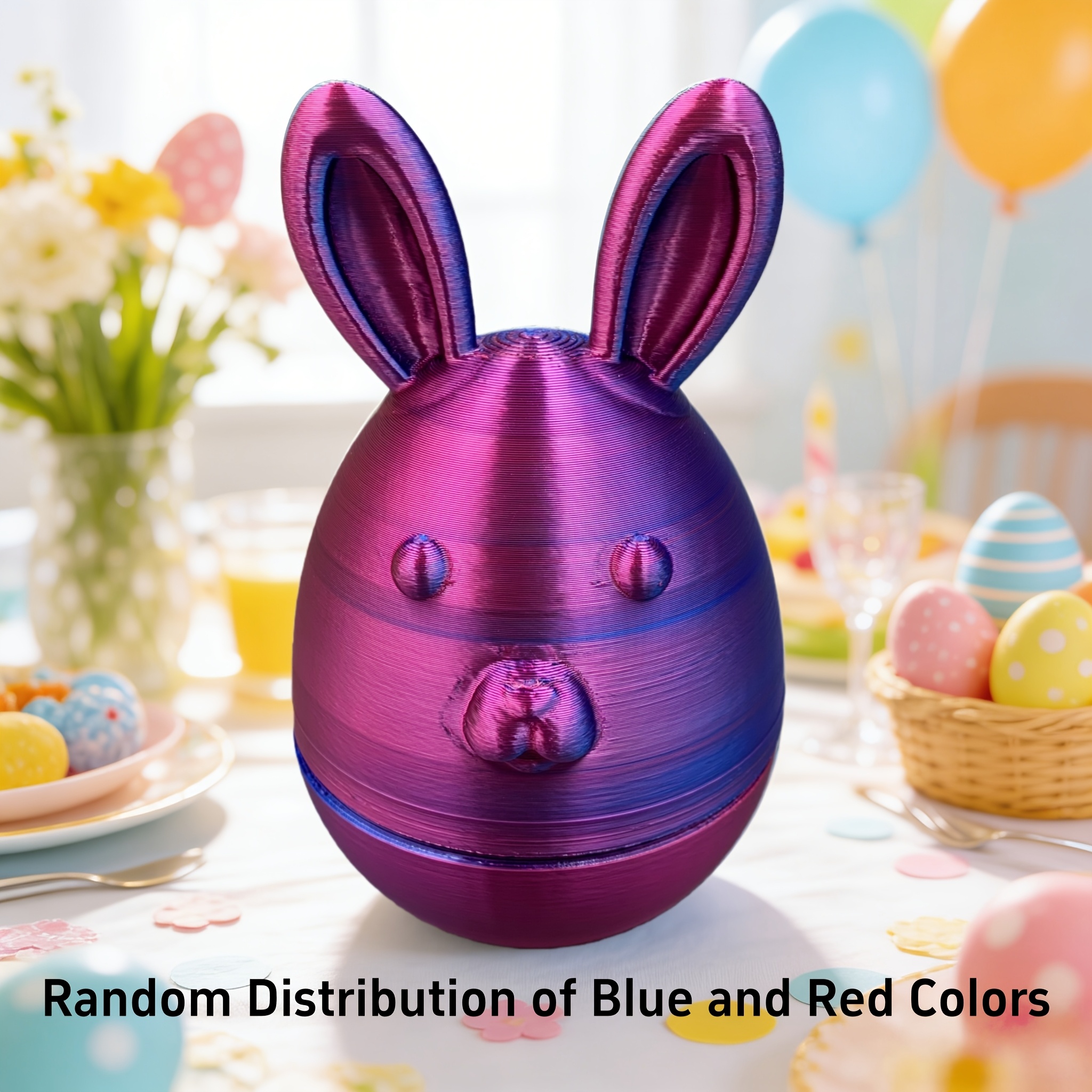 TEMU Cadeau pour Elle/Lui Récipient à Œufs Lapin de Pâques, Œufs de Pâques en Plastique Réutilisables et Remplissables avec Fond de Boîte Cadeau,
