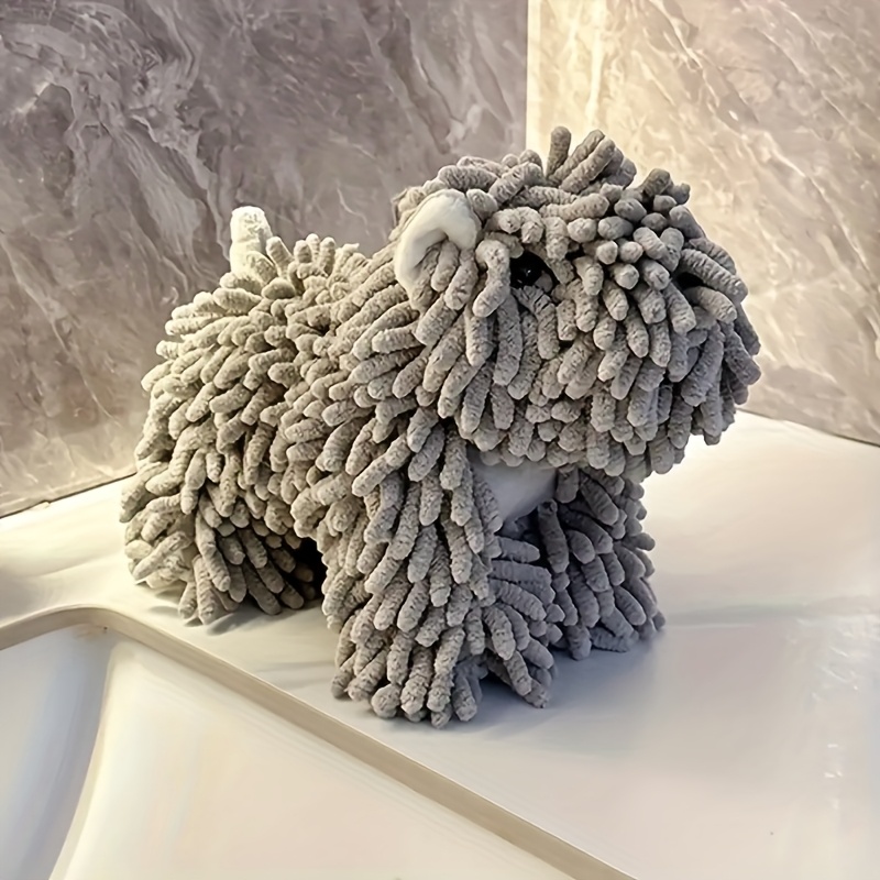 A Hand Towel Designed Like A Puppy, Suitable For The Kitchen Or Bathroom, Which Wall-mounted, Featuring An Adorable