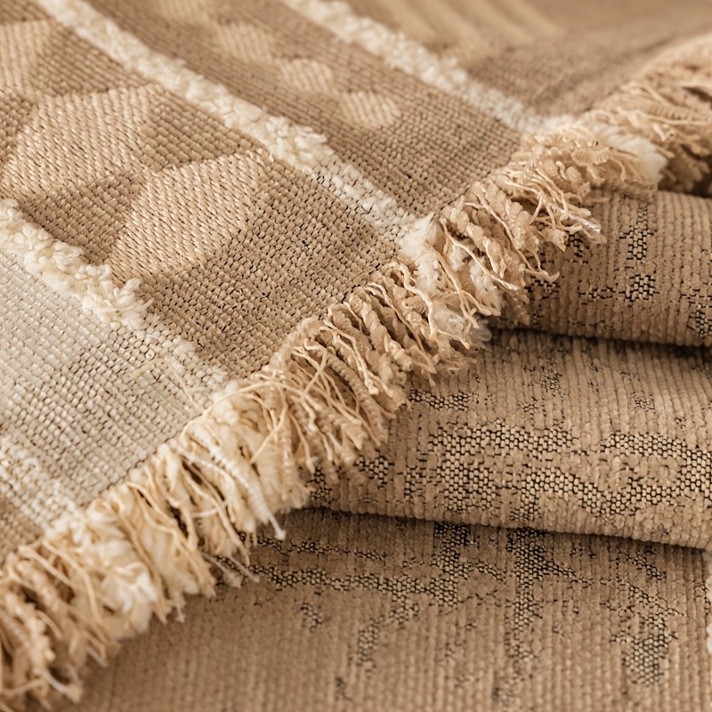 1pc of Bohemian Style Sofa Cover, Suitable for All Seasons, Pet-Friendly, with a Combination of Geometric And Striped Patterns, Rich in Layers, with a Lazy And Casual Bohemian Atmosphere, Suitable for Various Scene Matching