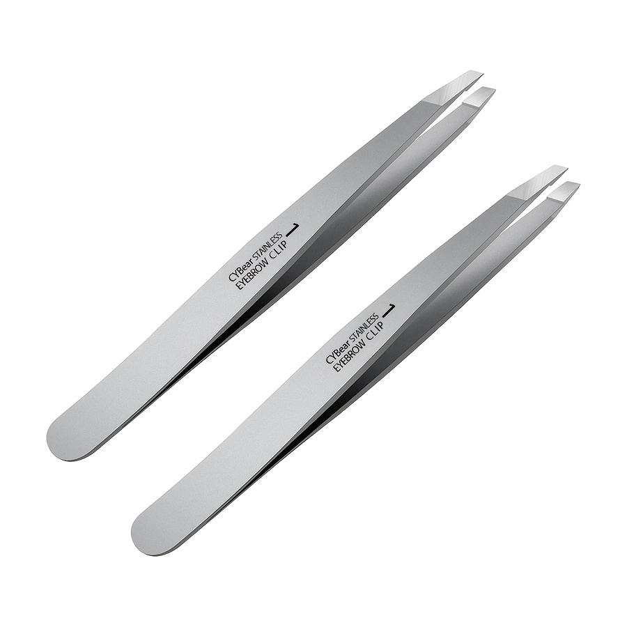 Image of Tweezers Set - Professional Stainless Steel Angled Tweezers, Best Precision Tweezers Set For Shaping Eyebrows, For Facial Hair, Ingrown Hairs, (2pcs Angled Tweezers)