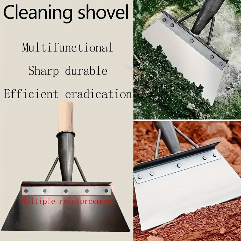 TEMU Stainless Steel Garden Shovel, Yard Weeding Tool Shovel, Weeding Shovel, Snow Shovel, Outdoor Gardening Shovel, Agriculture And Livestock Manure