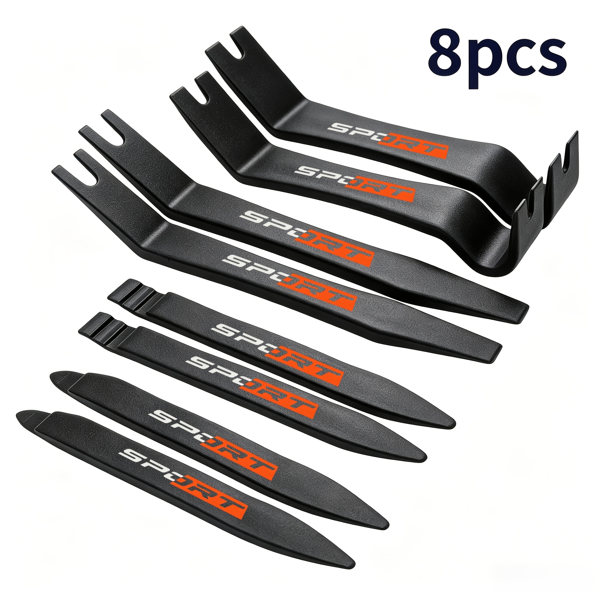 TEMU 8pcs Professional Automotive Interior Removal Tool Set - Scratch-free Plastic Pry Bars, Suitable For Door Panel Clips And Fasteners, Without