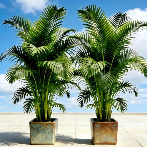 2 extra large artificial palm trees artificial outdoor sun resistant and rain proof outdoor garden landscaping artifact suitable for villa courtyards leisure corners sun rooms swimming pool areas hotels offices