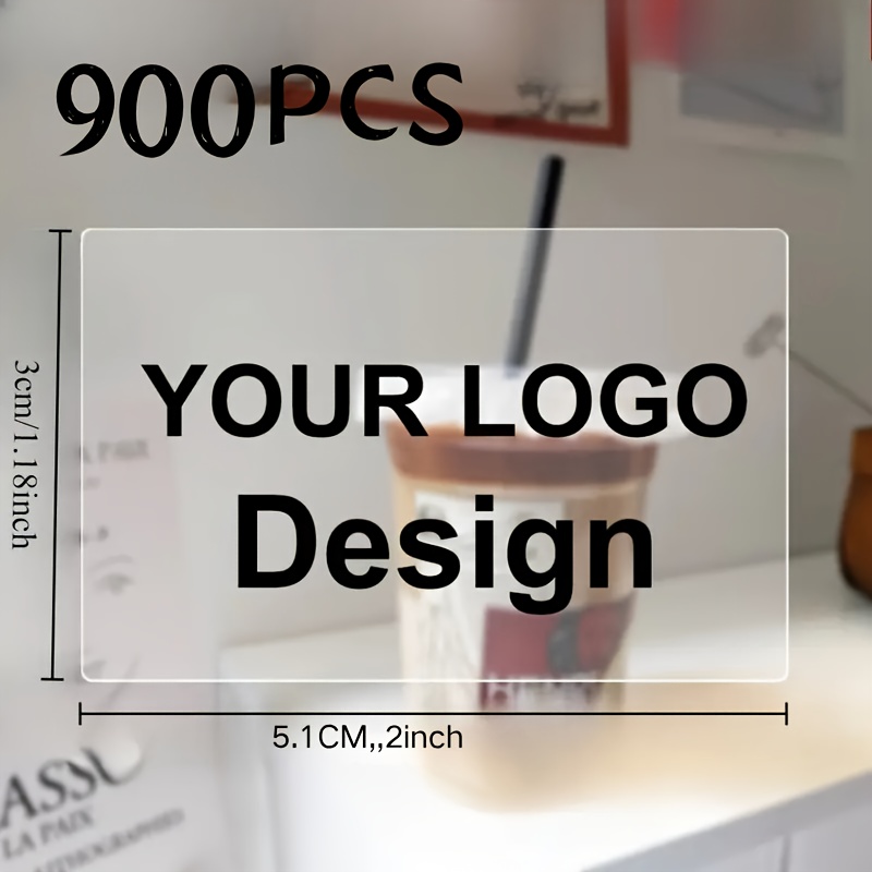TEMU Customizable Transparent Or Opaque Rectangular Stickers - Personalized And Text Labels, Suitable For Commercial Packaging, Envelopes, Wedding