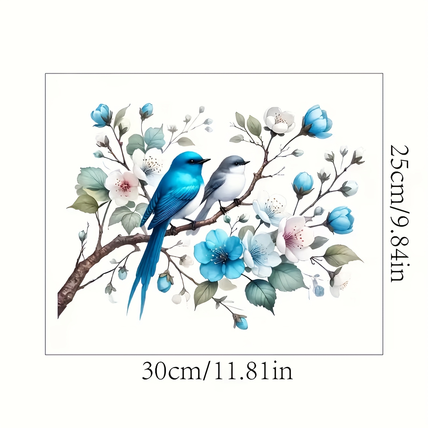 1pc Bird And Floral Window Sticker, Suitable For Bedroom, Living Room, Study, Window Decoration