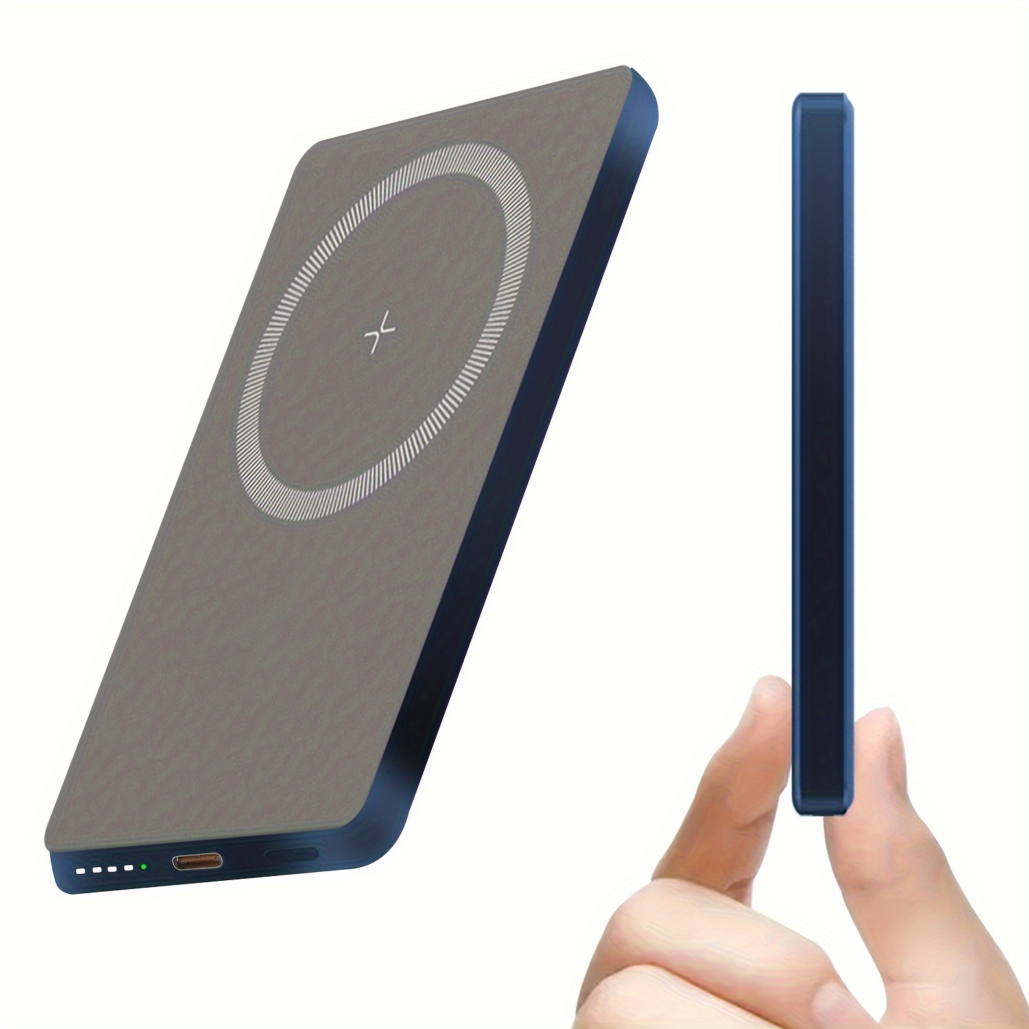 

5000mah 0.3in Ultra Slim Magnetic Power Bank Thin Compact Wireless Portable Charger With Pd 20w 2 Way Usb-c Charging Compatible With Smartphone Iphone 15/14/13/12 Serie