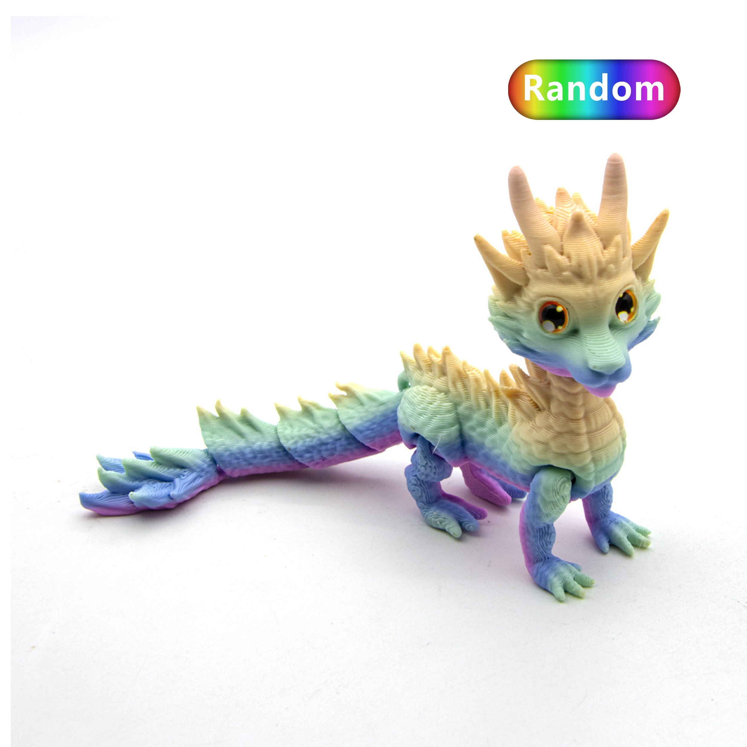 

3d Printed Mini Dragon Figurine With Lifelike Eyes - Home, Office & Car Decor | Ideal Gift For Anime Fans | No Batteries Required | Assorted Colors, Best For Christmas, Thanksgiving