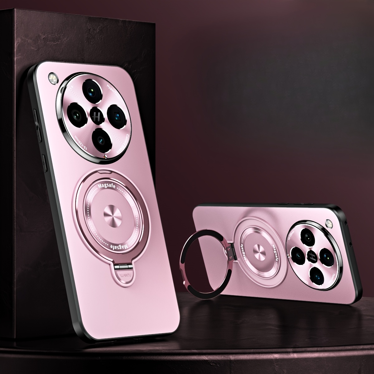 TEMU The Phone Case With Rotating Bracket, Metal Material, Matte Feel, Anti-fall, Light And Thin, Anti-fingerprint, Lens Protection, For Oppo Find