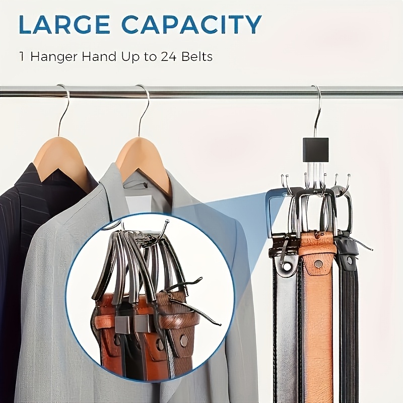 Set da 12 grucce porta cinture, con 2 ganci per cinture, borse, cravatte, porta accessori in ferro e legno, bianco | Leroy Merlin