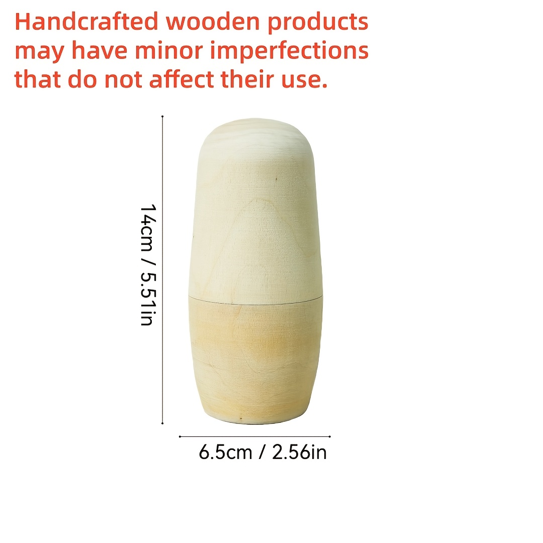 Image of Unpainted Large Blank Wooden Nesting Dolls Blank, Personalized Painting Patterns, Easter And Christmas Gifts For Family, , And Children, Decorative Ornaments