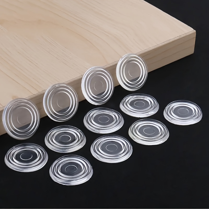 12pcs Non-slip Glass Table Mat, Furniture Coffee Table Glass Surface Anti-slip Pad, Transparent Plastic Pvc Rubber Silicone Non-slip Threaded Spacer